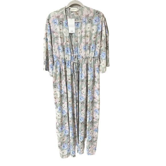 Ninexis Cornflower Kimono NWT Maxi Floral Evening Flowy Long Relaxing Dress M/L - Picture 1 of 16